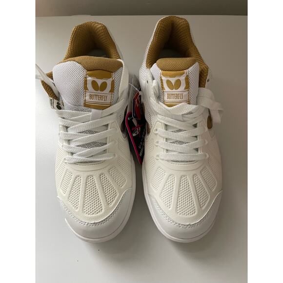 NWT Butterfly Mens Lezoline Table Tennis Shoes Size 40 (7.5 US) White Gold - Picture 2 of 7